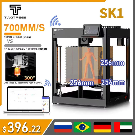 TWOTREES SK1 3D Printer 700mm/s High-Speed Core XY All-Metal Structure Automatic Leveling Quick heat 300°C Nozzle 256x256x256mm