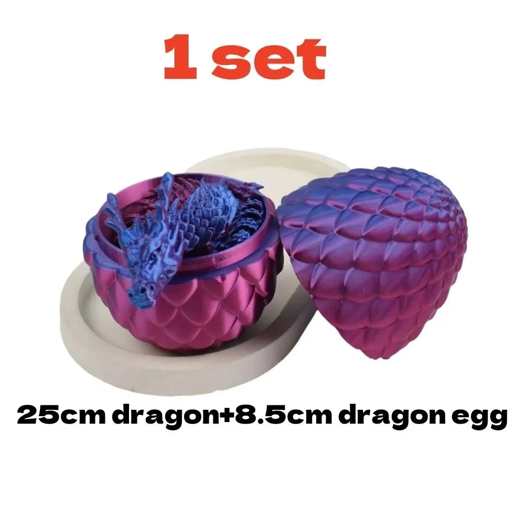 1 Set 3D Printed Dragon Egg Ornamental Toy Joint Activity Model Stress Relief Fidget Toys Gift for Kids Adults Home Office Decor Elk-Valley 3D