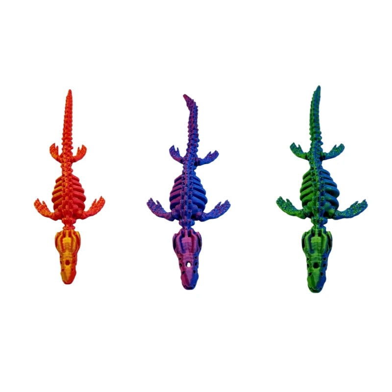 3D printed 3-piece plesiosaur toy figurine, with movable joints, perfect for birthdays, Christmas, Halloween, etc Elk-Valley 3D