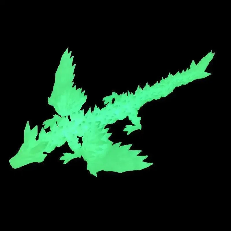 3D Printed Colorful Gem Dragon Figurines Movable Joint Rotatable Articulated Crafts Western Style Miniature Desk Ornament Dragon Elk-Valley 3D