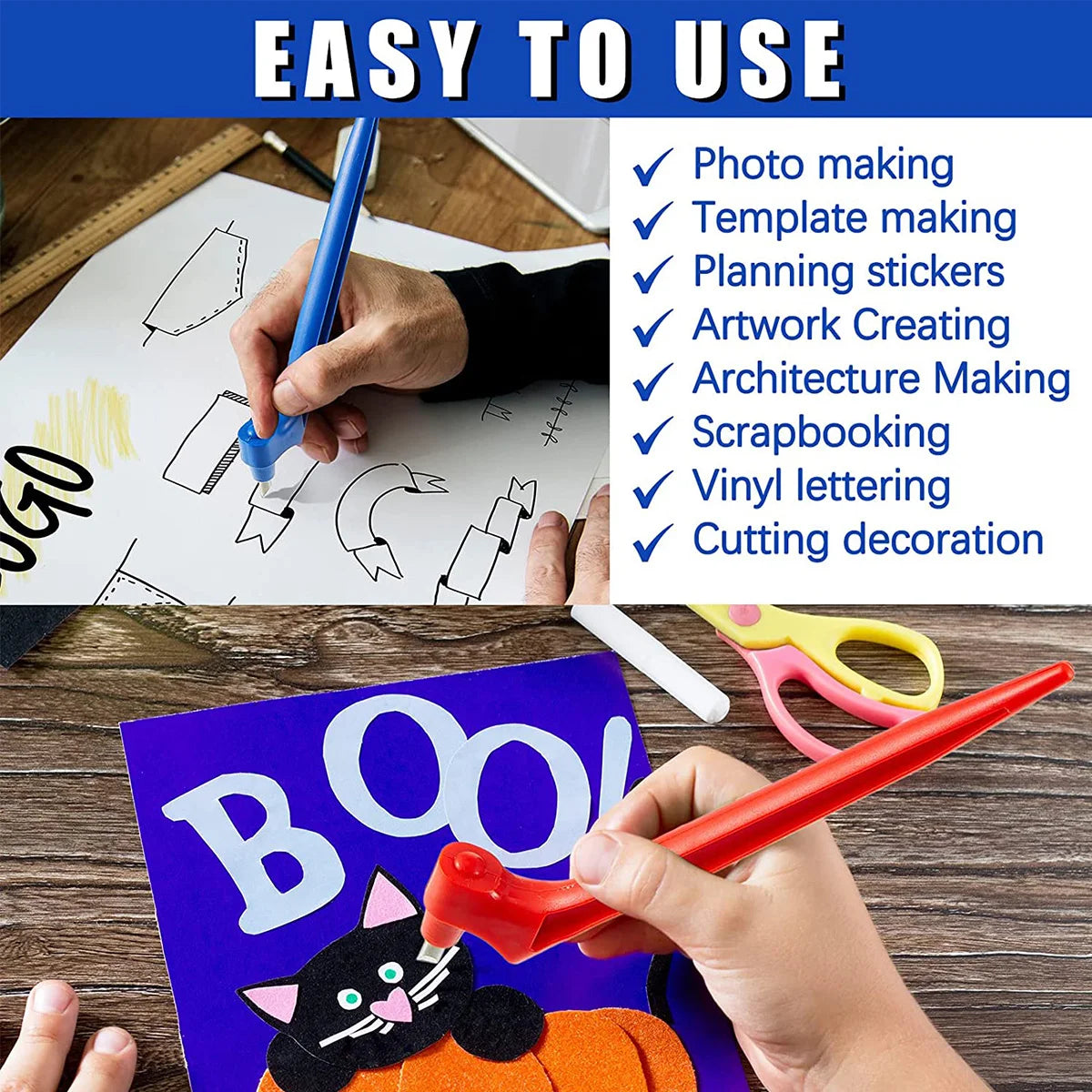 Craft Cutting Tools Kit 360 Degree Rotating Gyro Cutting Tools Specialty Carbon Steel Craft Cutting Tool with Cutting Pen