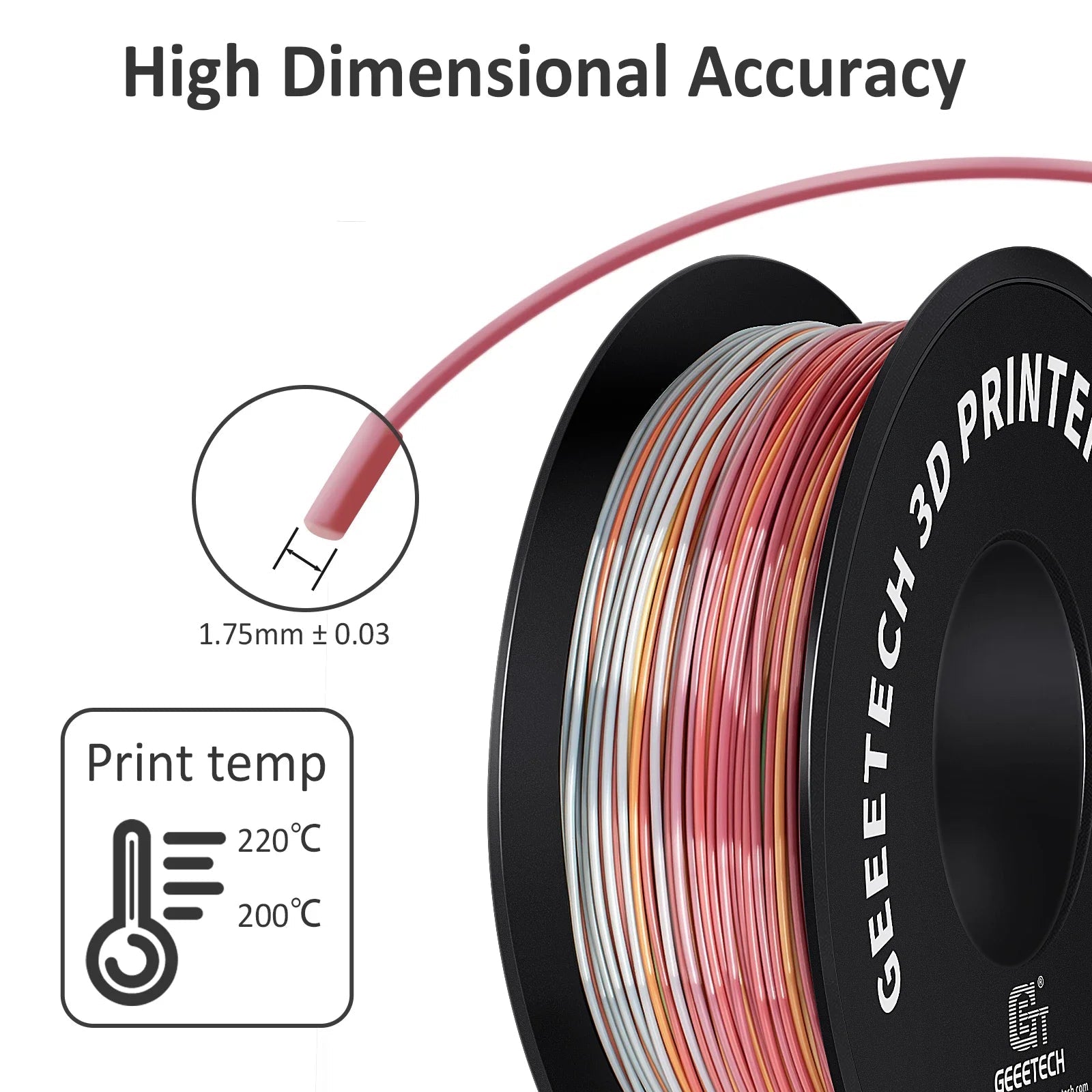 Geeetech 3d printer Filament PLA PETG Plastic 1kg 1.75mm,Tangle-Free, 3d printing wire materials, black, white, vacuum packaging Elk-Valley 3D