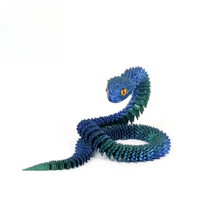 3D Printed Snake Multi-Joint Rotatable Stereoscopic Snake Office Desktop Ornament Home Decor Animal Model Figurine Car Decor Elk-Valley 3D