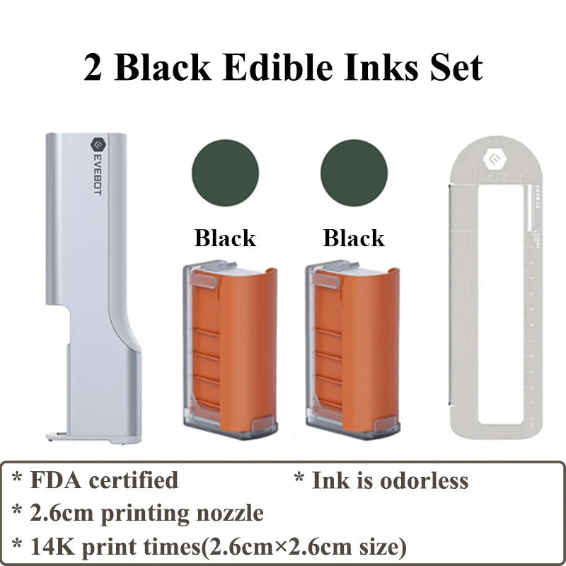 Evebot Food-grade Portable PrintPen Handheld Inkjet Printer Specifically for Food Surfaces Perfect for Coffee Macaron Cakes Elk-Valley 3D
