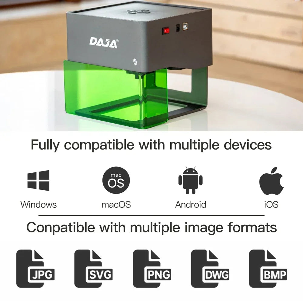DAJA Laser Engraver CNC DIY DJ6 Laser Engraving Machine 3000mw Fast Mini Logo Mark Printer Cutter Woodworking Wood Plastic Elk-Valley 3D