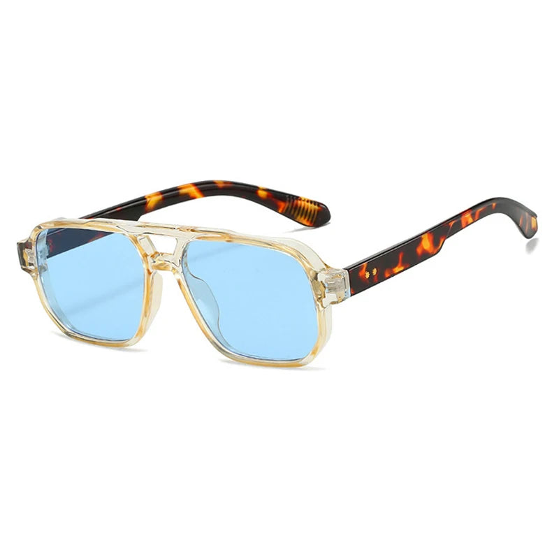 1pcs/4pcs Brand Fashion Square Women Men Sunglasses Retro Rivets Women Brand Designer Shades UV400 Sun Glasses Shades Elk-Valley 3D