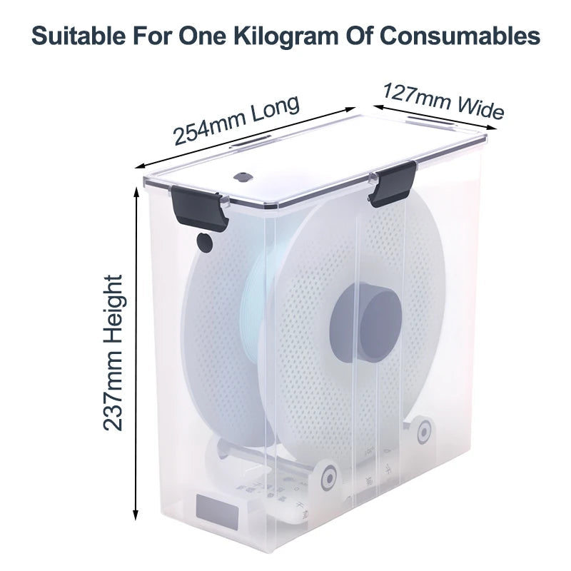 3D Printer Filament Dryer Box New Upgrade Filament Sealing Moisture-Resistant Real-Time Monitoring 3D Printer Tools Storage Box Elk-Valley 3D