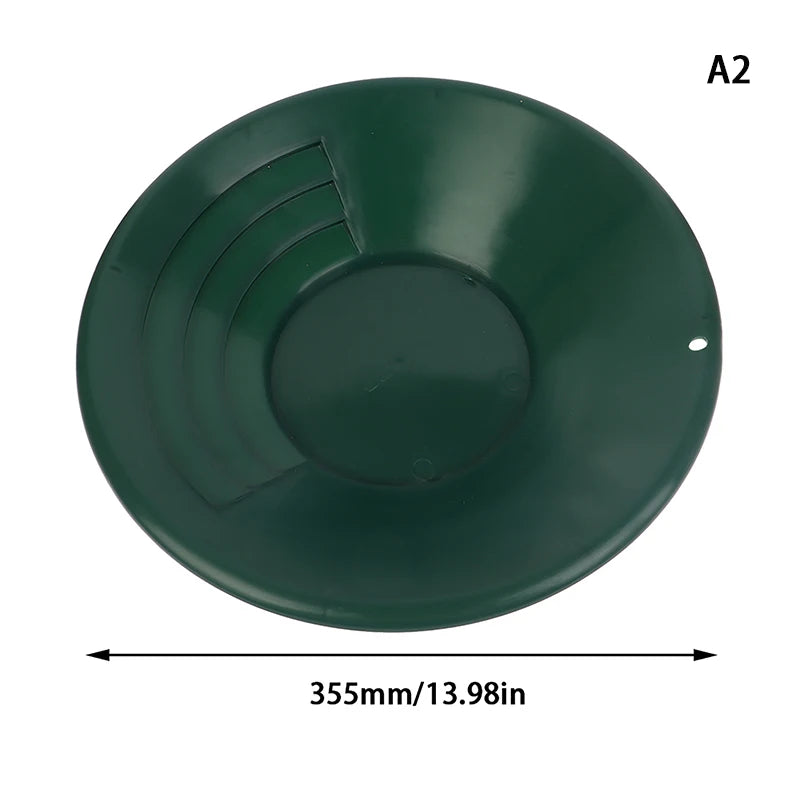 10/14/15 inch Washing Gold Panning Machine Screen Mining Screen Metal Detection Tools Sieve Gold Pan Green Plastic Bowl Elk-Valley 3D