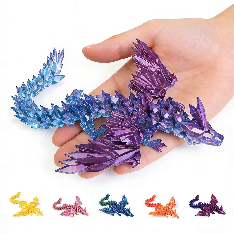 15cm 3D Printed Dragon Movable Wings Office Desktop Accessory Creative Home Decor Perfect Christmas Present Holiday Gift Toy Elk-Valley 3D