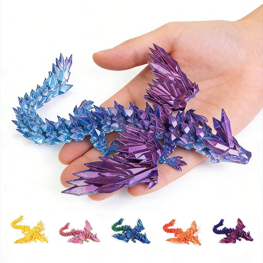 15cm 3D Printed Dragon Movable Wings Office Desktop Accessory Creative Home Decor Perfect Christmas Present Holiday Gift Toy Elk-Valley 3D
