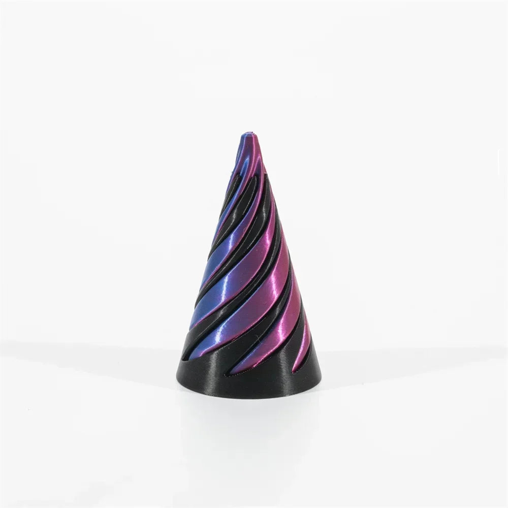 3D Printed Spiral Cone Toy Impossible Pyramid Passthrough Sculpture Pass Through Pyramid Toy Mini Vortex Thread Illusion Elk-Valley 3D