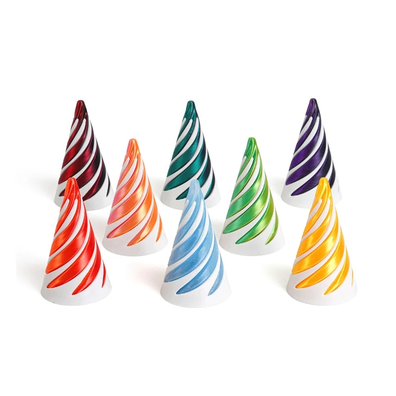 3D Printed Decoration Mini Vortex Printed Spiral Conae Fidget Toy Impossible Pyramid Passthrough Sculpture Thread Illusion Gift Elk-Valley 3D