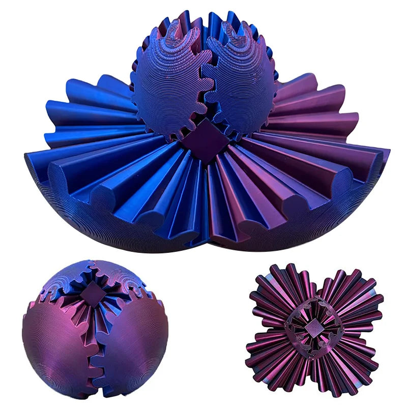 Gear Ball 3D Printed Spin Ball Cube Sphere Fidget Toy for Stress Anxiety Relief Stress Sphere Desk Toy for Adults Kid Gift Elk-Valley 3D