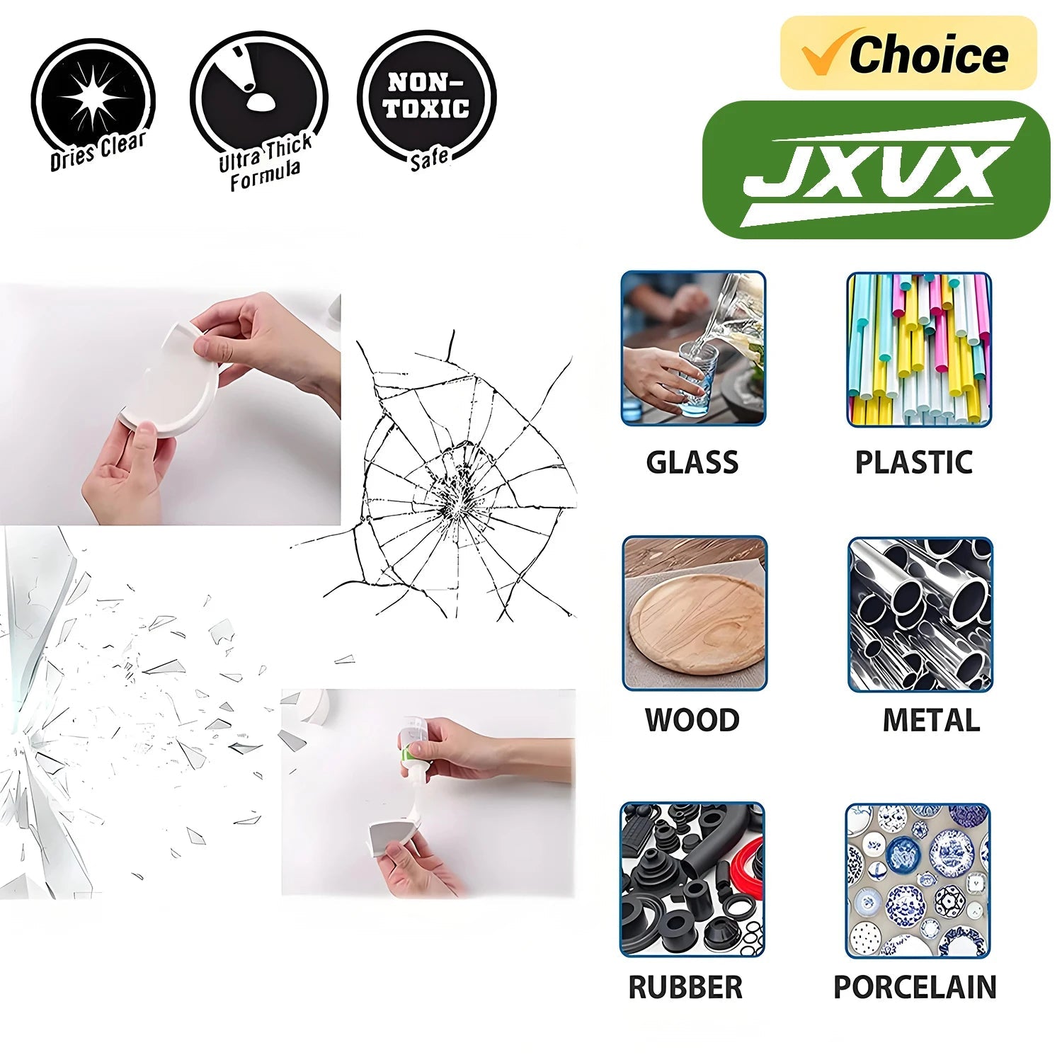 JXVX 50g Welding High Strength Oily Glue - Universal Superglue Mighty Instant Glue for Resin Ceramic Metal Glass Elk-Valley 3D