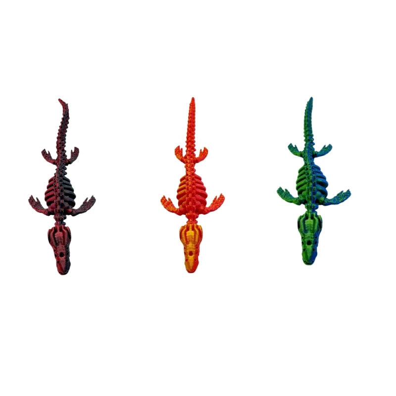 3D printed 3-piece plesiosaur toy figurine, with movable joints, perfect for birthdays, Christmas, Halloween, etc Elk-Valley 3D