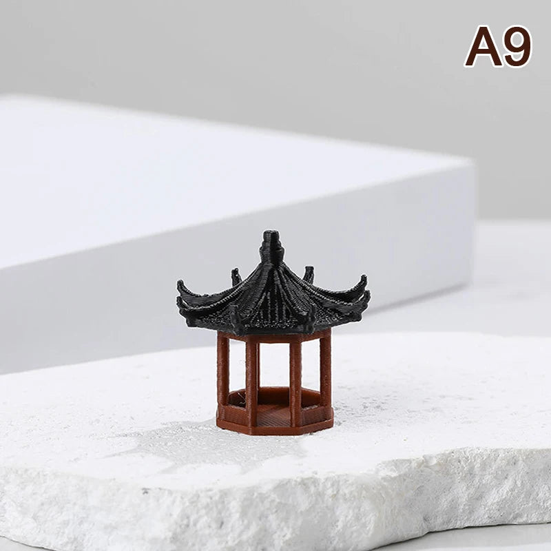 Miniature Archway Statue Ancient Building Model Japanese Garden Decor Fish Tank Decor Memorial Gate Mini Aquarium Decorations Elk-Valley 3D