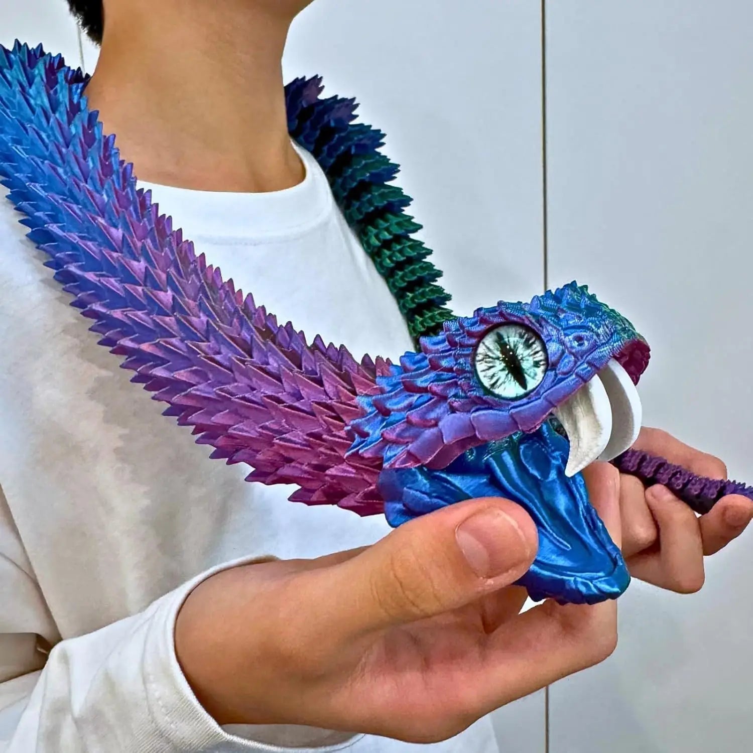 Oversized 35.5 Inch Magical Snake Model 3D Printed with Movable Teeth and Flexible Joints Surprising Stress Relief Gift Elk-Valley 3D