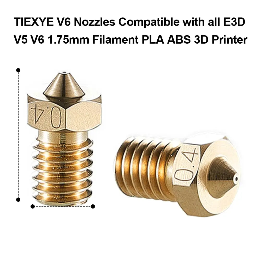 16Pcs 3D Printer Brass Nozzles 0.4mm for M6 Hotend with 1.75mm Filament Elk-Valley 3D