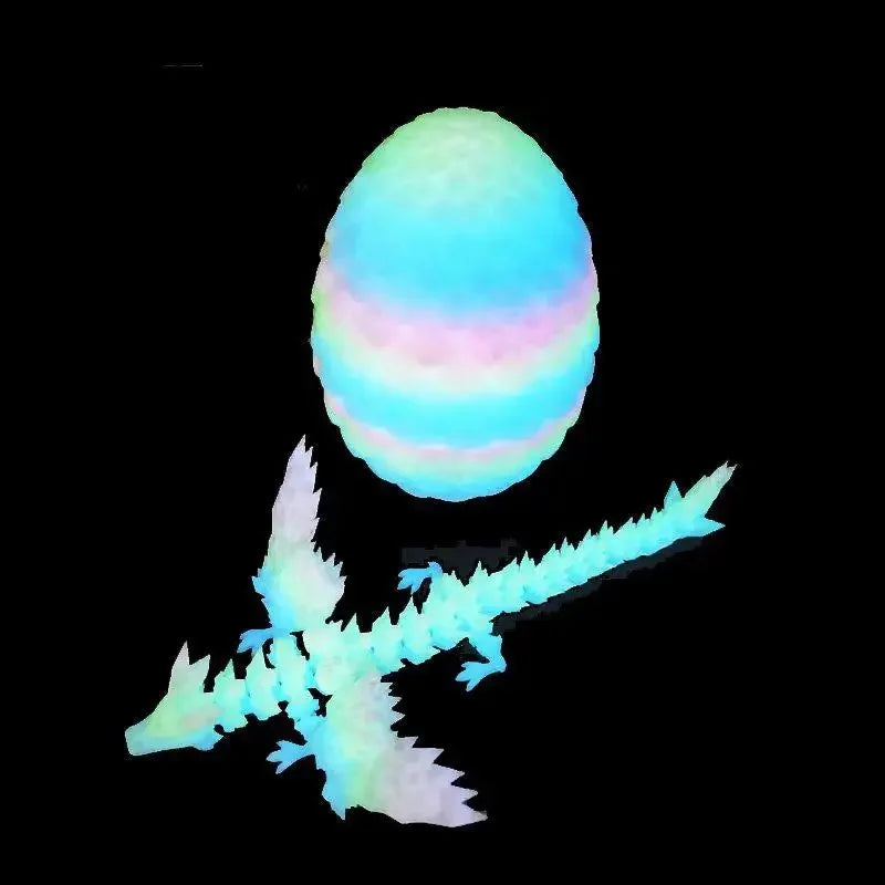 3D Printed Colorful Gem Dragon Figurines Movable Joint Rotatable Articulated Crafts Western Style Miniature Desk Ornament Dragon Elk-Valley 3D