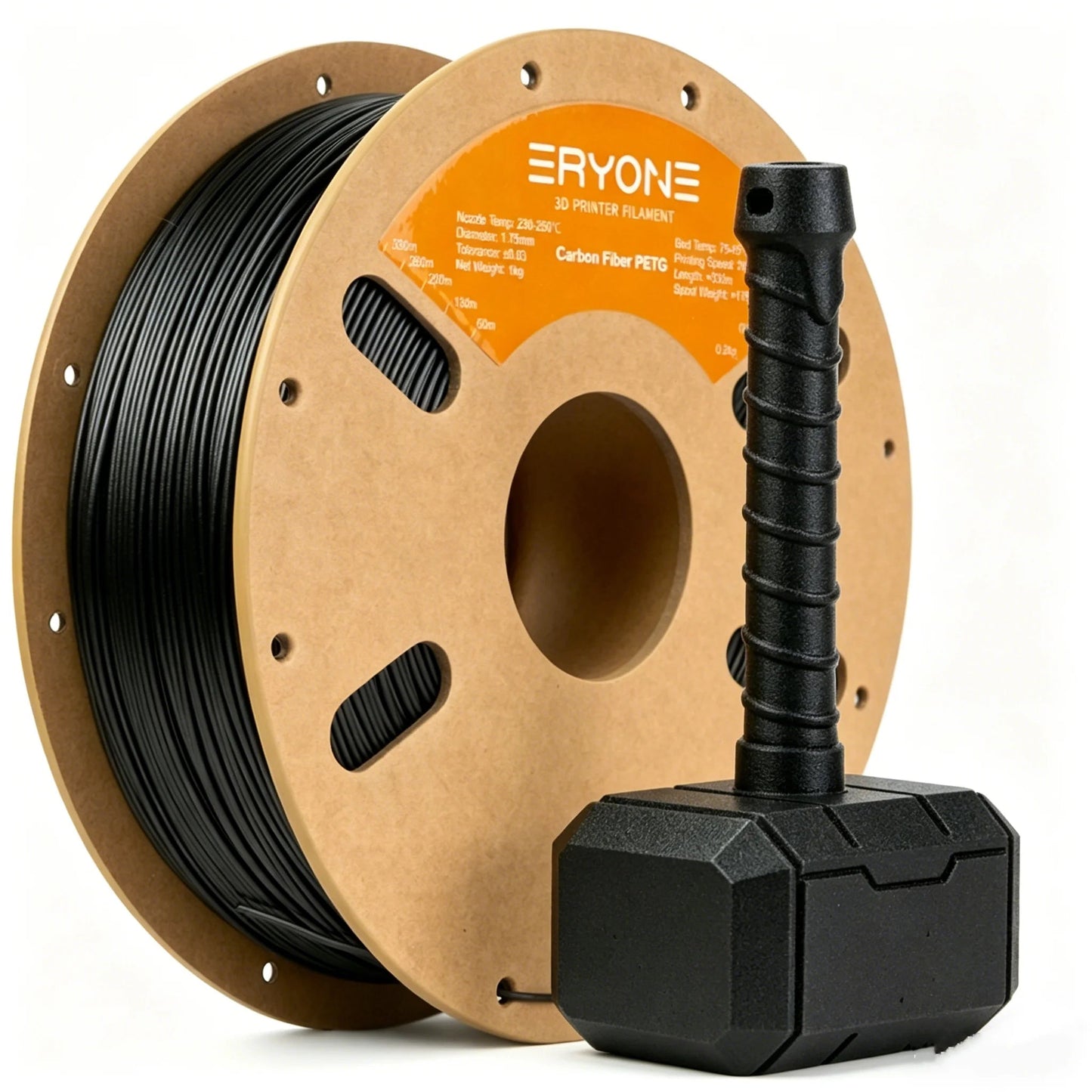 Eryone 1KG PETG Carbon Fiber Filament 1.75mm, 15% CF High Rigidity 3D Printer Filament, +/-0.03mm Elk-Valley 3D