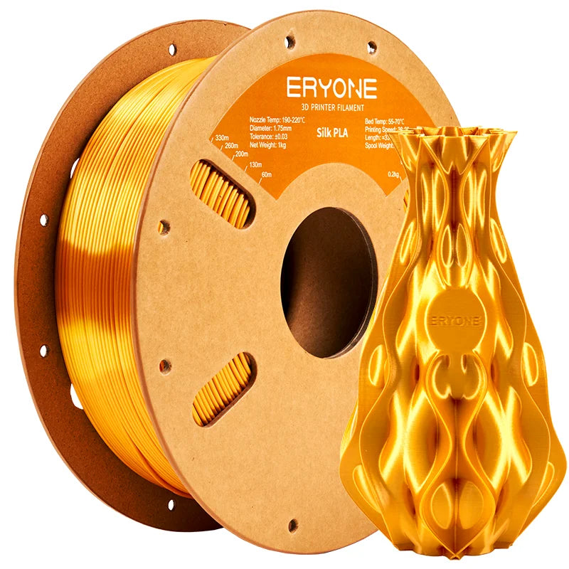 ERYONE 1KG Silk PLA 3D Printer Filament 1.75mm, Premium Silk Shiny Finish Single Color, Glossy Smooth Surface 1kg Spool Elk-Valley 3D