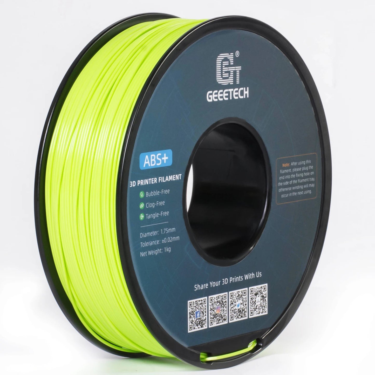Geeetech  ABS+ 3D Filament 1.75mm 1KG plastic, 3D Printer Material, Tangle-Free, Non-Toxic, Vacuum Packaging White Black Elk-Valley 3D