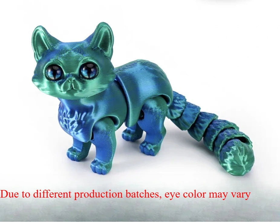 3D printed cat, adult articulated cat toy, 3D printed animal toy stress relief decoration, 3D printed cute cat desktop pet Elk-Valley 3D