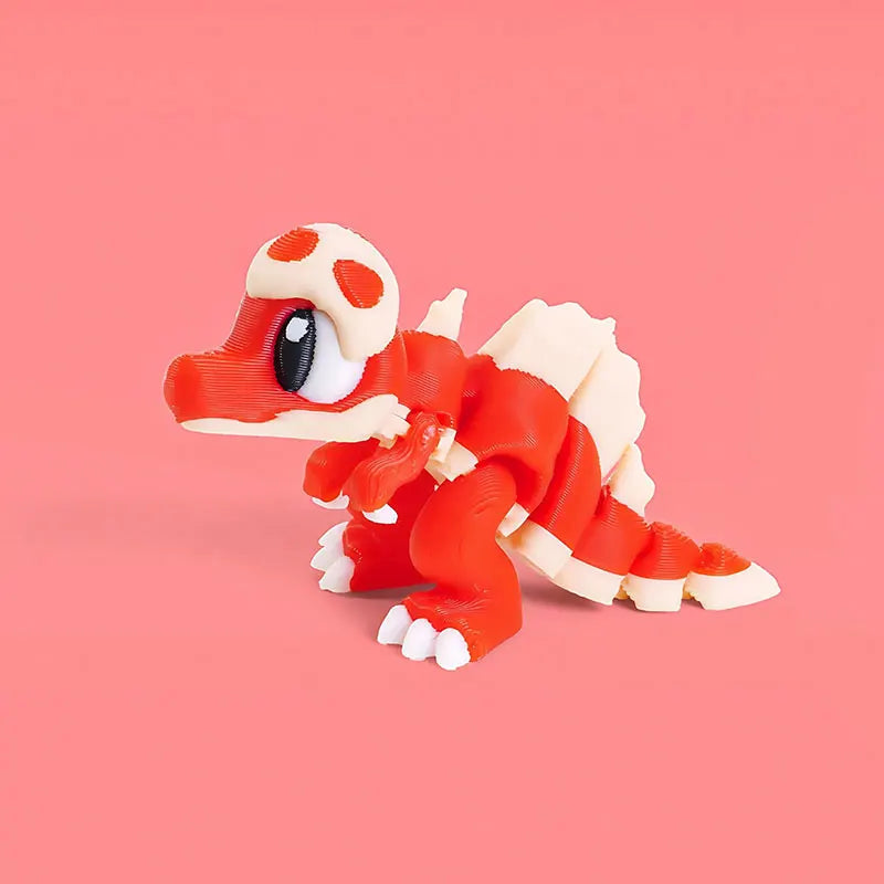 Mini 3D Printed Dinosaur Toys - Movable Joints Egg Shell T-Rex Spinosaurus Triceratops Brachiosaurus for Desktop Creative Decor Elk-Valley 3D