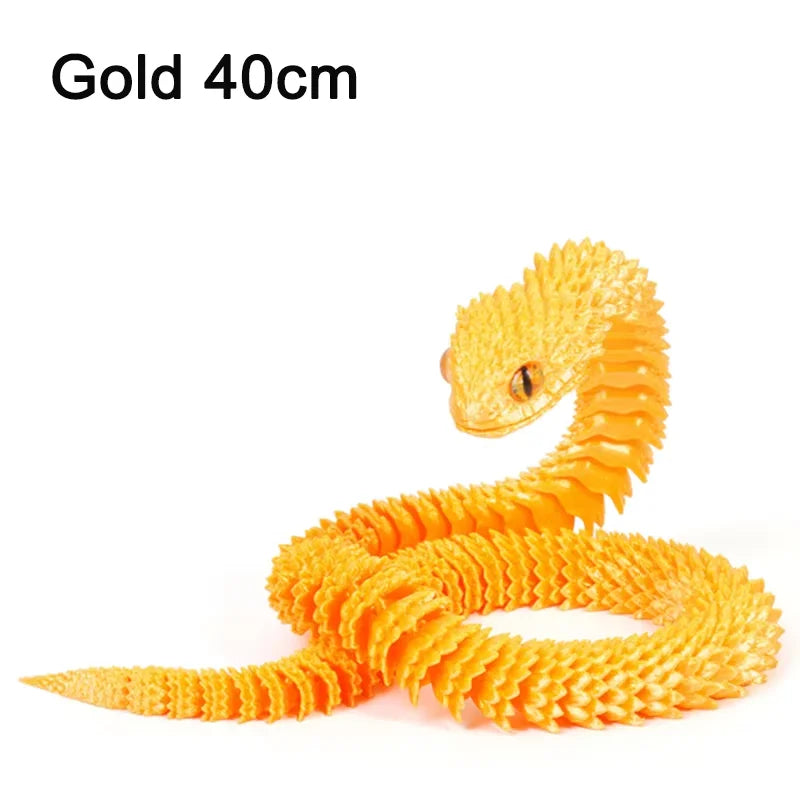 30/40cm 3D Printed Snake Toys Funny Rotatable Articulated Printed Snake Craft Ornament Simulation Animal Home Desktop Ornament Elk-Valley 3D