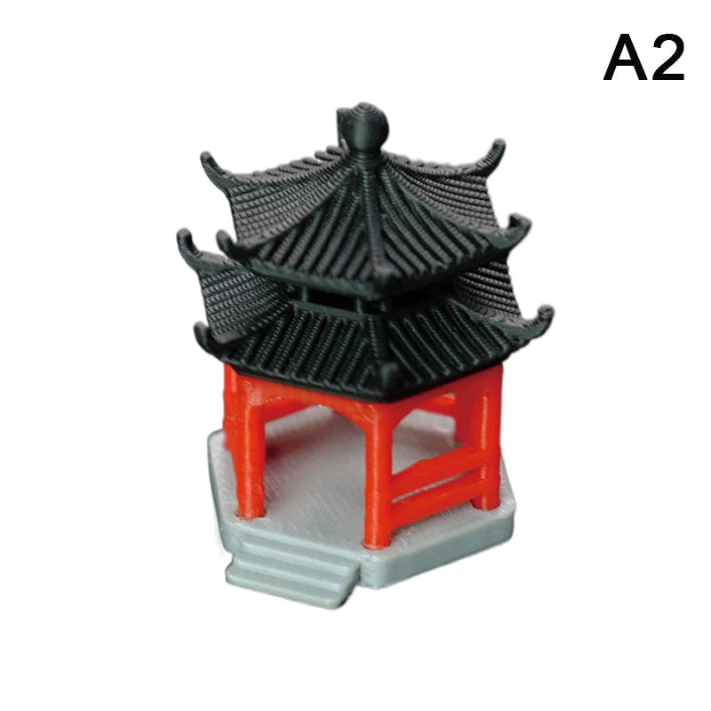 Miniature Archway Statue Ancient Building Model Japanese Garden Decor Fish Tank Decor Memorial Gate Mini Aquarium Decorations Elk-Valley 3D