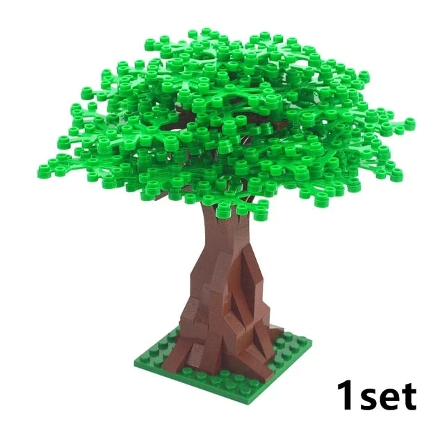DIY Plant Tree City Bricks Assemble MOC Pine Christmas Tree Model Building Blocks Educational Sunflower Brick For Children Gifts Elk-Valley 3D