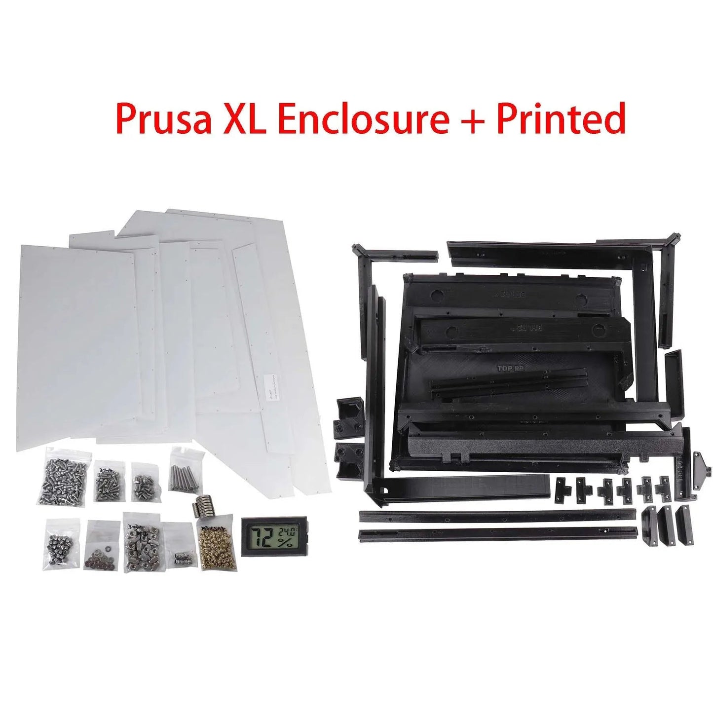 Prusa XL Minimalist and Printable Acrylic Enclosure Kit with Fasteners Doors PC Panel Elk-Valley 3D
