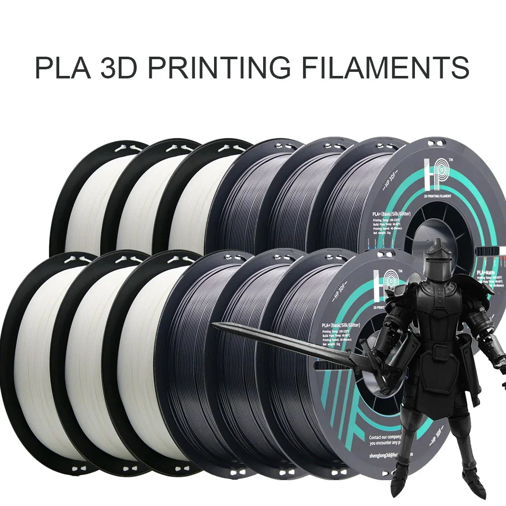 HP3DF 12 Rolls (12kgs) Silk/Glitter 3D Printer Filament, 1.75mm, Smooth Silky Shiny Surface 3D Filament, Fit For FDM Printers