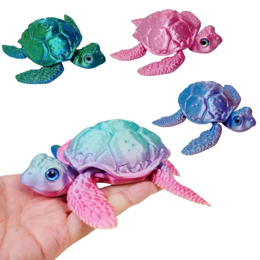 3D Printed Turtle Figurines Movable Joints Creative Collection Desktop Decoration Ornaments Holiday Gifts for Decoration Crafts Elk-Valley 3D