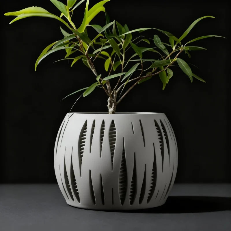 3D Printed Plant Pot Biodegradable Flower Planter for Home  Pots for Plants DecorRound flowerpot Eco-Friendly Sustainable Gift Elk-Valley 3D