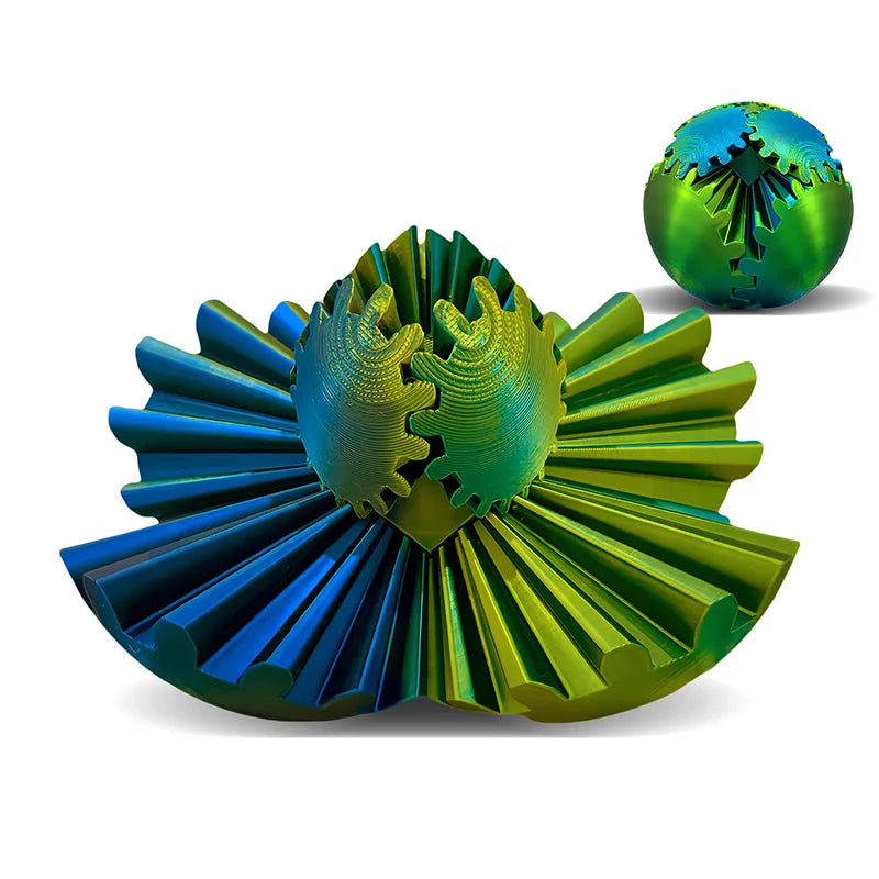 Gear Ball 3D Printed Spin Ball Cube Sphere Fidget Toy for Stress Anxiety Relief Stress Sphere Desk Toy for Adults Kid Gift Elk-Valley 3D