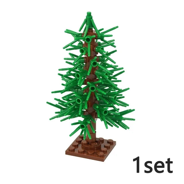 DIY Plant Tree City Bricks Assemble MOC Pine Christmas Tree Model Building Blocks Educational Sunflower Brick For Children Gifts Elk-Valley 3D