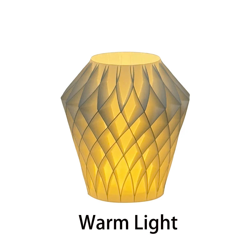 1 Wavy 3D Printed Vase Lampshade For Home, Living Room, Office, Flower Arrangement Decoration Crafts, Table Decoration Elk-Valley 3D