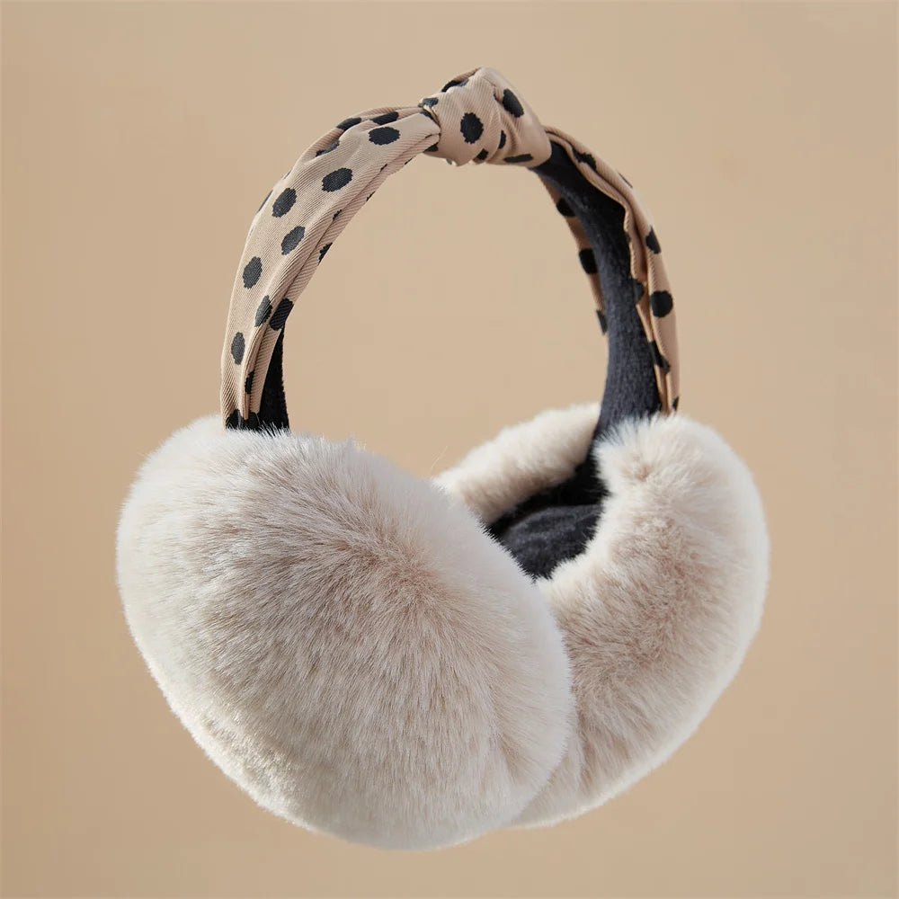Anjj High Quality Earmuffs Faux Rabbit Fur Hang Ear Cover Warm Winter Ear Muffs Fur Earmuffs Unisex Adult Ear Warmer Fold Elk-Valley 3D