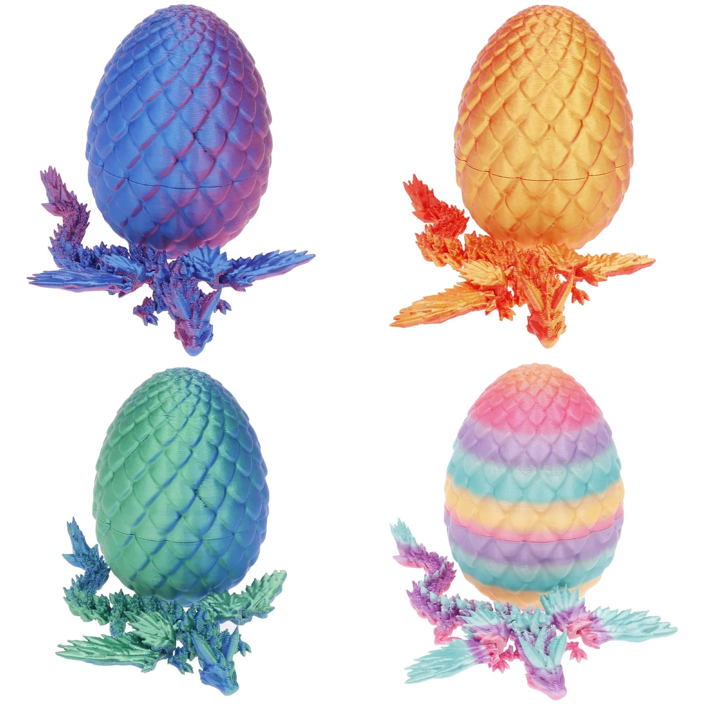 3D Printed Dragon Egg with Dragon Full Articulated Dragon Modle Movable Rotatable Articulated Desktop Ornament Kid Toy