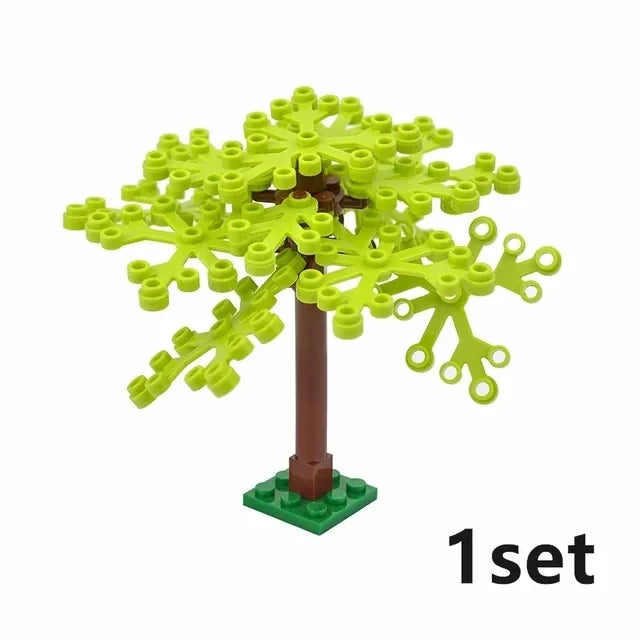 DIY Plant Tree City Bricks Assemble MOC Pine Christmas Tree Model Building Blocks Educational Sunflower Brick For Children Gifts Elk-Valley 3D