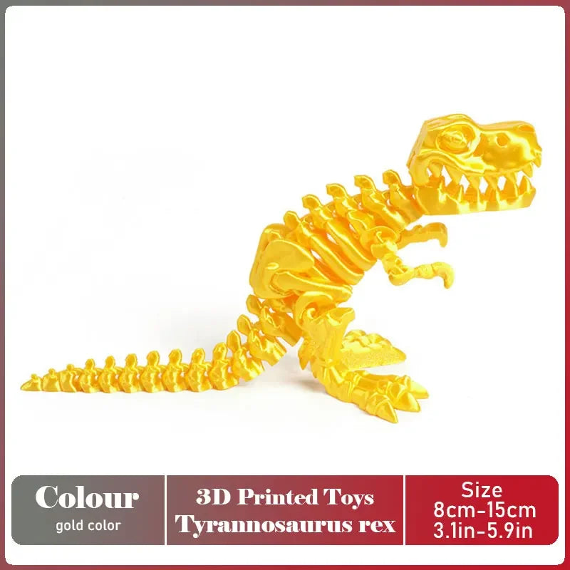 3D Printed Tyrannosaurus Rex Realistic Dinosaur Model Jointed Full Movable Birthday Gift Realistic Animals Decorative Desktop Elk-Valley 3D