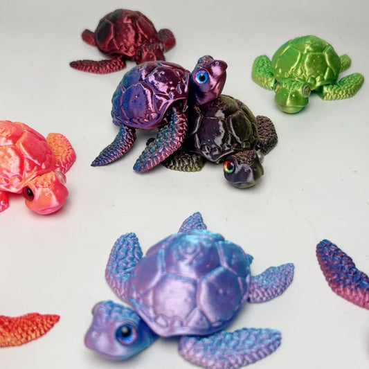 3D Printed Turtle Model with Movable Joints, Creative Collection Desktop Decoration, Handmade Holiday Gifts for Anime Models