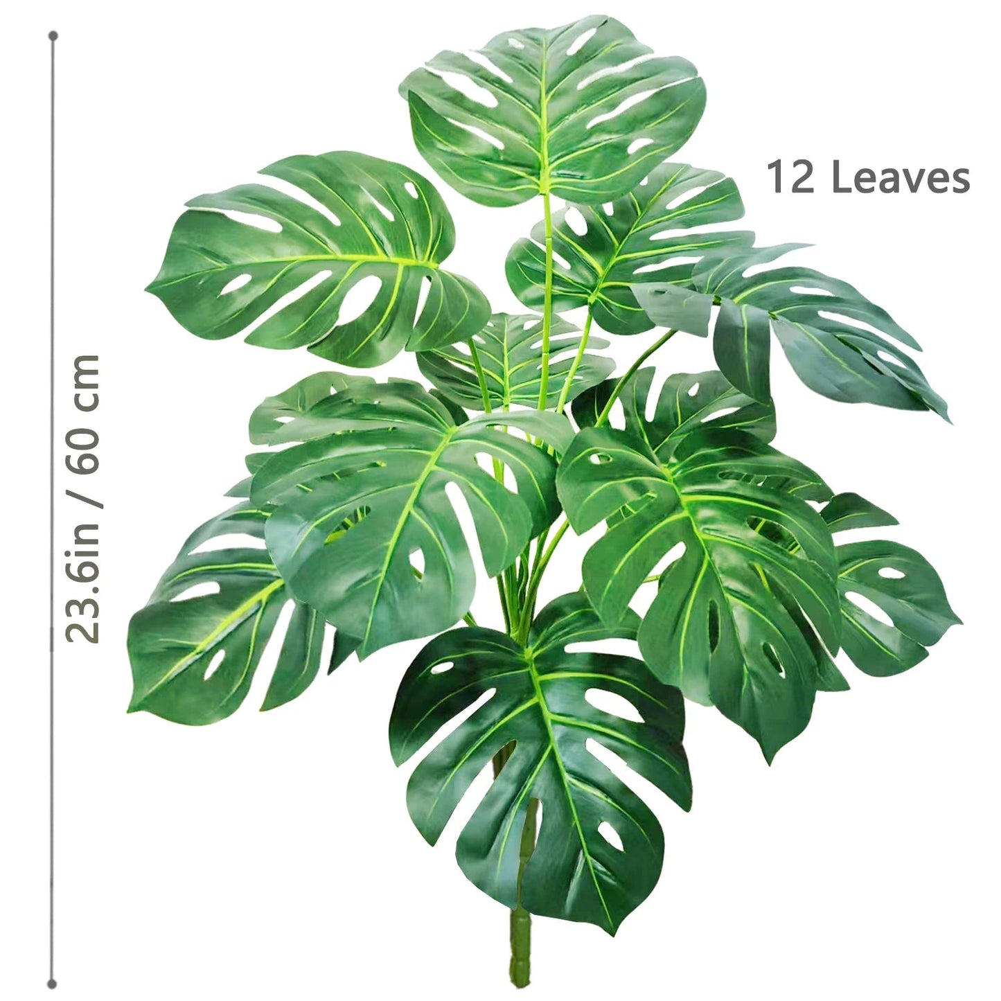 52-104cm(40.94in)  Artificial Monstera Plant Fake Palm Tree Plastic Turtle Leaf Green Plant for Home Garden Room Office Decor Elk-Valley 3D