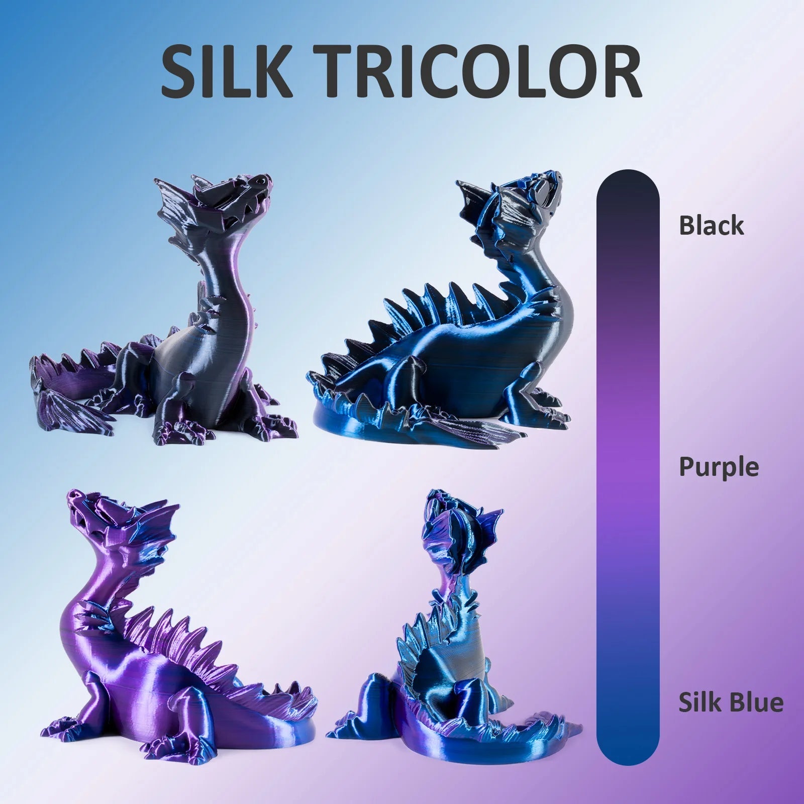 Geeetech Tri Color Silk PLA Filament , 3D Filament 1,75 mm 1KG Spool Wire  (+/-0.03mm) Vacuum packaging, special color Elk-Valley 3D