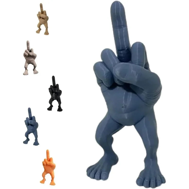 3d Printed Desktop Decorations Middle Finger with Legs Statue Car Home Office Desk Statue Decoration Ornament Funny Gag Gifts Elk-Valley 3D
