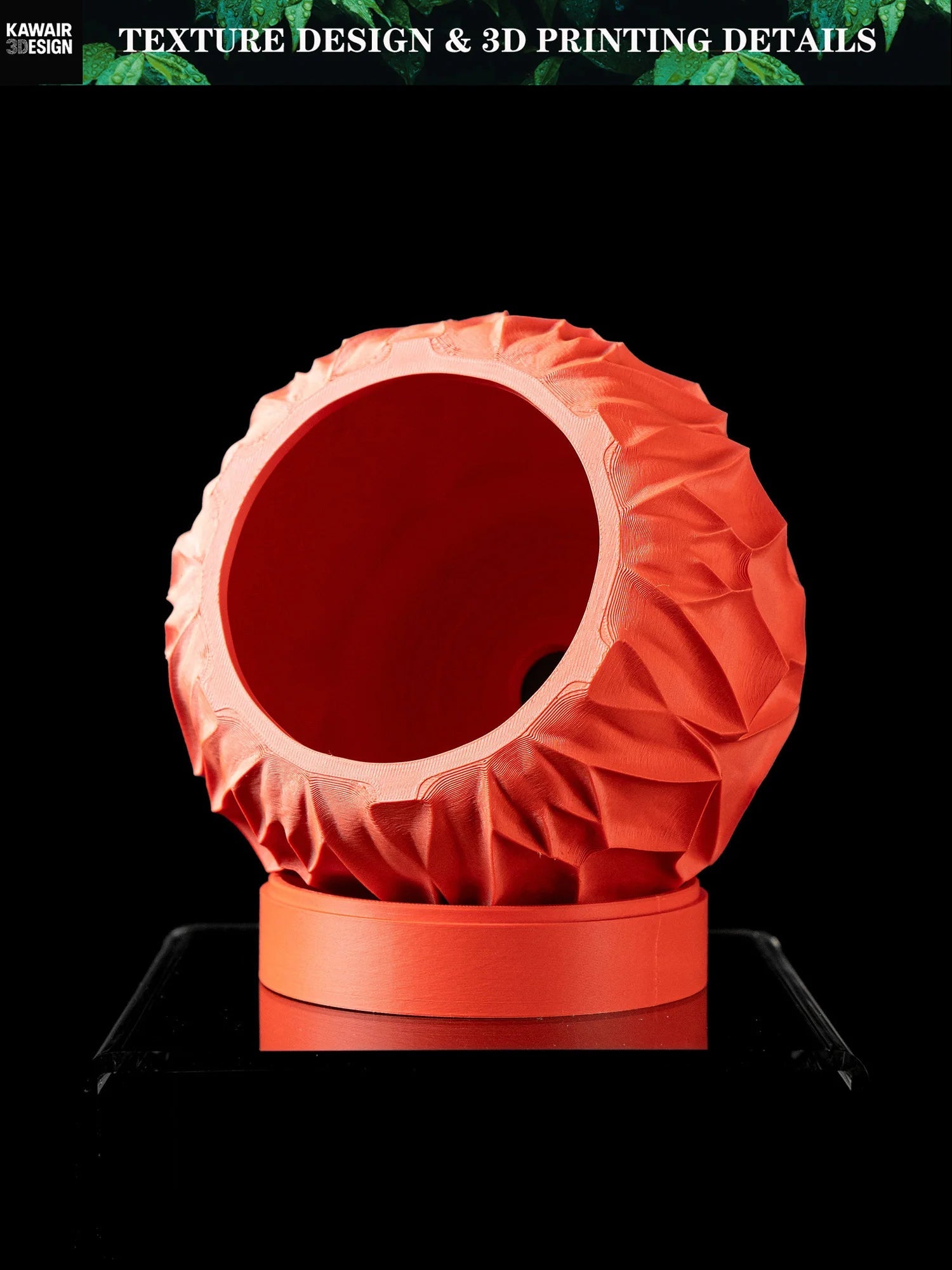 Eco-Friendly 3D Printed Flower Pot Rhombus Line Texture Square Style Artistic Home Decor maceta Elk-Valley 3D