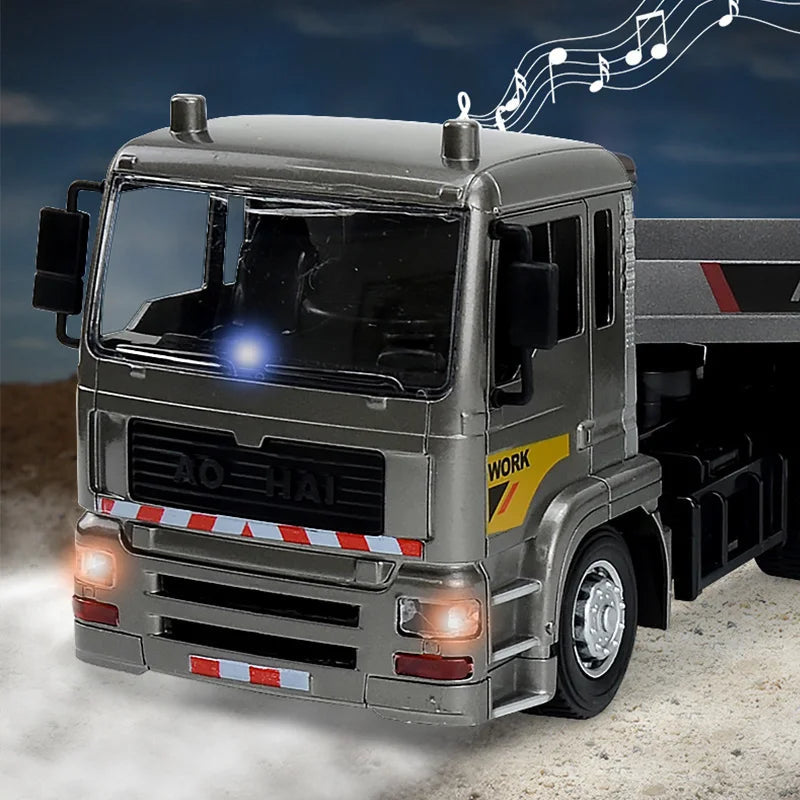 RC Flat Truck Model 9Channels Alloy 1:20 2.4G Remote Control Car Simulation Engineer Vehicle Trailer Boy Kid Toy Gift Elk-Valley 3D