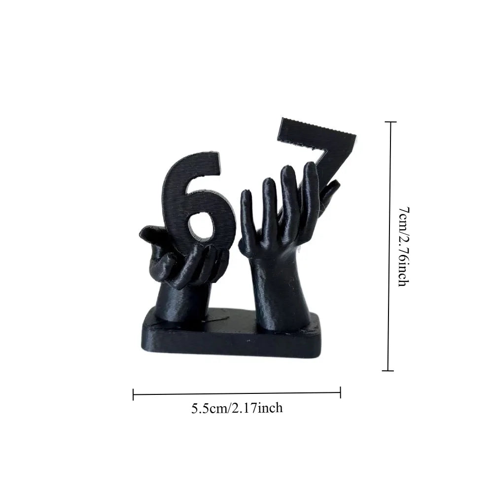 3D Printed Figurine Holding Digital Italian Brain Rot Math 67, Funny and Funny Meme Figurine Holding Digital 67 Sculpture Elk-Valley 3D