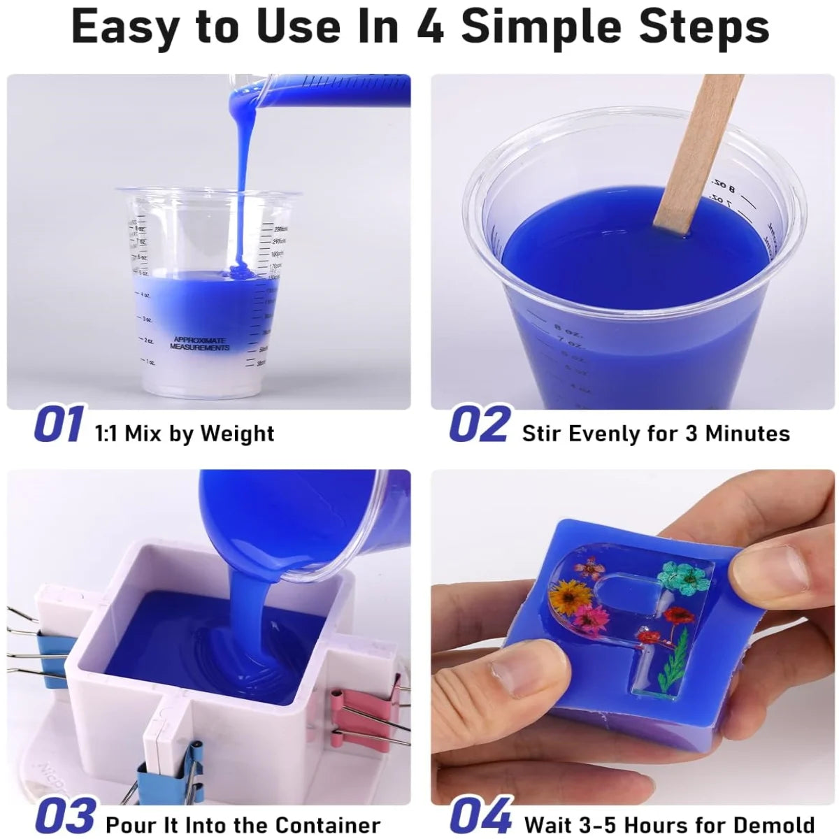 20A Silicone Rubber High Strength Liquid Silicone for DIY Resin Molds - Flexible, Non-Oxidizing Easy Mix 1:1 Jewelry Casting Elk-Valley 3D